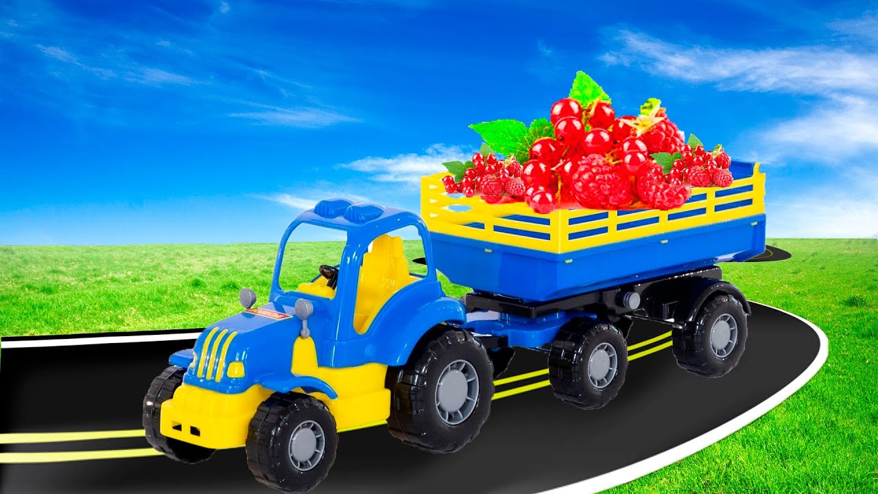 Включи трактор ягодки вкусняшки. Трактор ягодки. Синий трактор ягодки. Синий трактор для малышей ягодки вкусняшки. Синий трактор Ягодка вкусняшка.