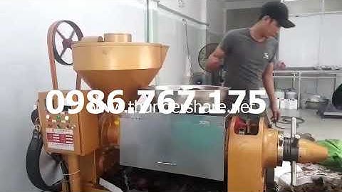 Máy ép dầu mè, dầu lạc công nghiệp năng suất 200kg/h, trọn bộ máy ép dầu và bình lọc nén khí giá rẻ