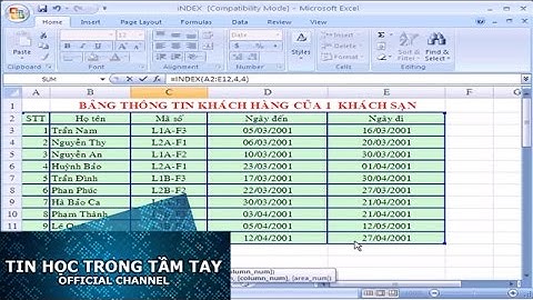 Excel 2007 - Chương 4 - Tham Chiếu - Index