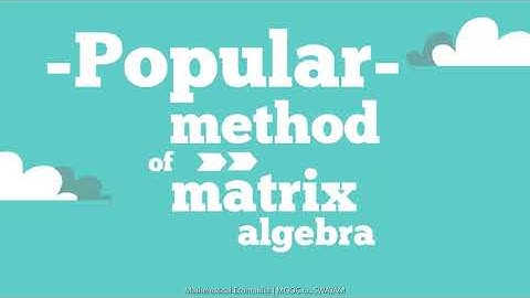 Matrix Method | Mathematical Economics