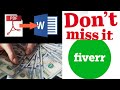 Earn Money Converting PDF to Word In Fiverr | Convert PDF to Word | Earn 10$ in 1 minute