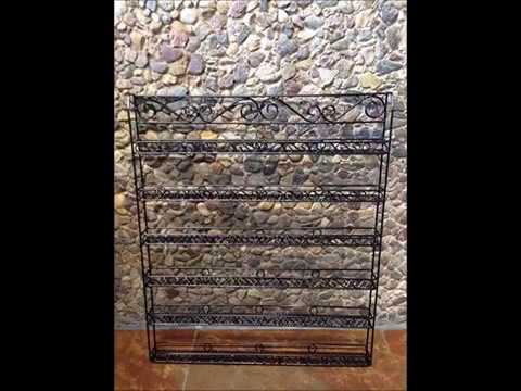 Pana Black 6 Tier Large Wall Mounted Metal Rack Fit up to 126 Nail ...