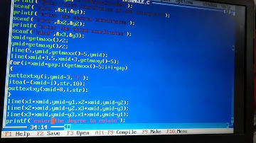 Program of rotation of a triangle with output in graphics.