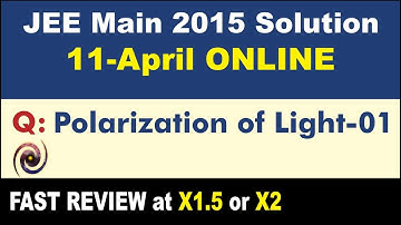 JEE Main 2015 Physics Solutions | Polarization of Light-01
