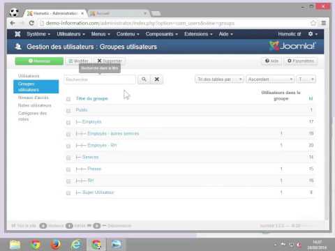 JOOMLA - Créer et gérer les groupes d'utilisateurs