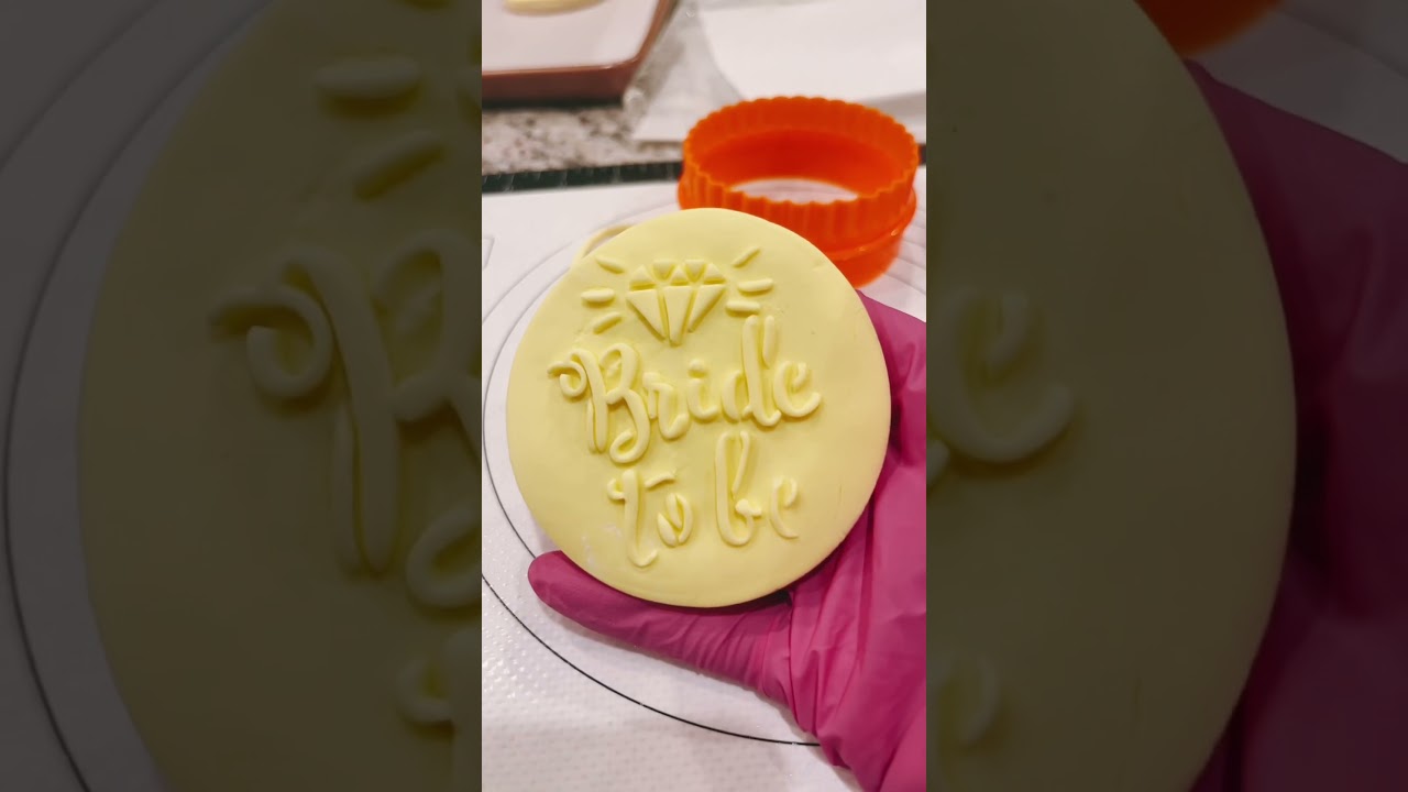 Easy bride to be cookies with cookie and embossed.