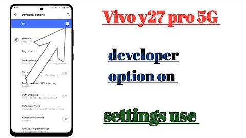 Vivo y27 pro 5G developer option on settings use