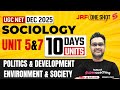 UGC NET Sociology | Unit 5 Politics And Development | Unit 7 Environment And Society | By Manoj Sir