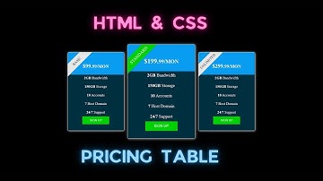 How to Make Responsive Pricing Table with  HTML & CSS | Pricing table  #pricingtable #html5 #css