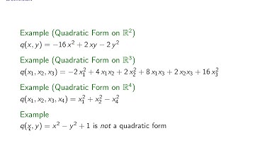 Definiteness of Hermitian Matrices: Part 1/4 "Quadratic Forms"
