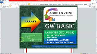 GW BASIC - ARRAYS - CHOOSE THE BEST ANSWERS 1 TO 10