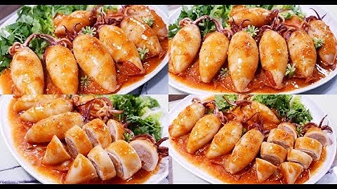 Làm Mực Sốt Nước Mắm - Cách Nhồi Thịt Vô Con Mực Nhẹ Nhàng, Stuffed Squid by Vanh Khuyen