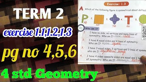 4 std Maths, Geometry, Term 2,exercise 1.1,1.2,1.3,pg  no 4,5,6,unit 1,samacheer