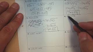HW solutions to Adding Subtracting Multiplying Radicals