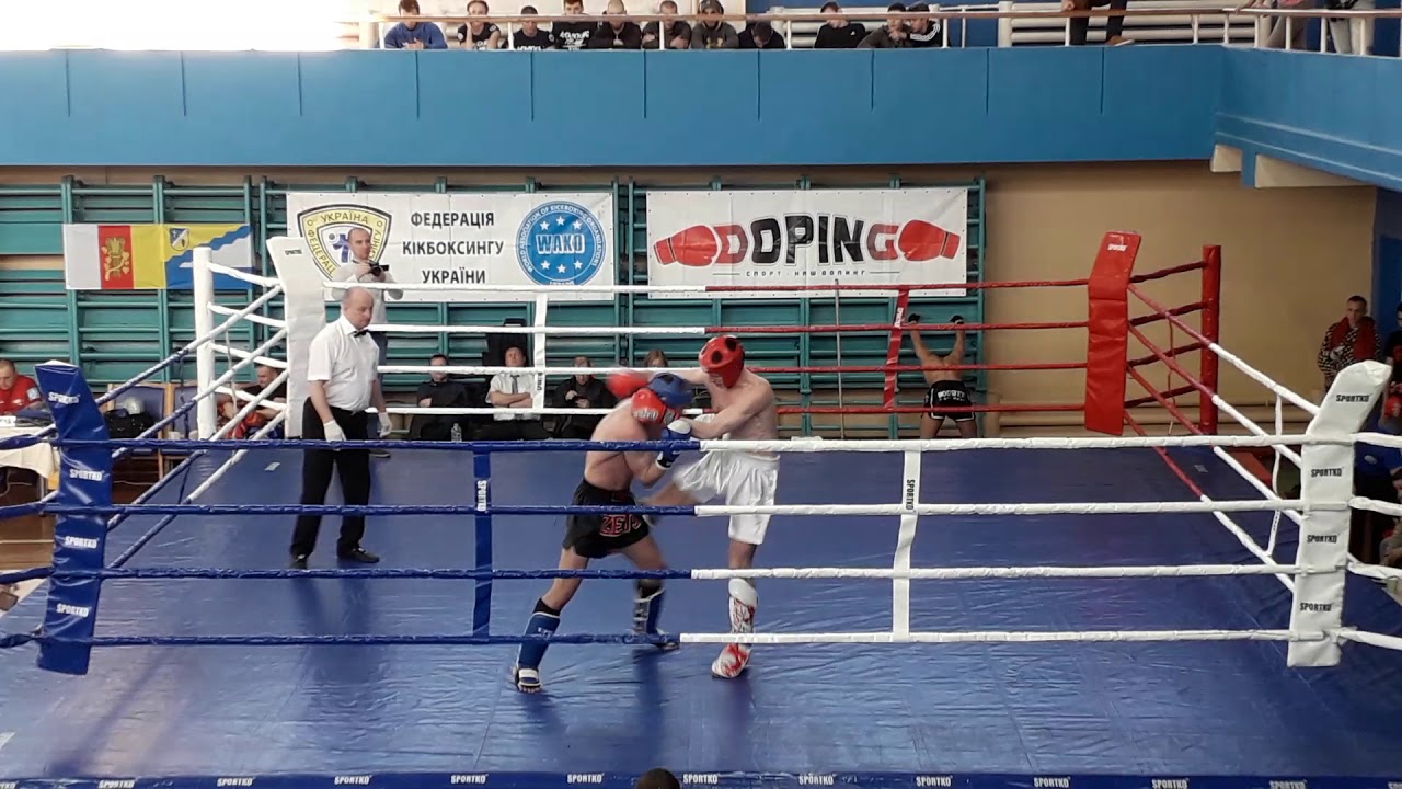 Бабий Дмитрий vs Клименко Евгений 75кг лоу-кик Чемпионат Украины по кикбоксингу #WAKO 13.03.2020(1)