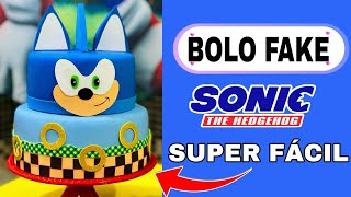 Artes de Monizinha - Bolo Fake Sonic 💙 . Hoje falamos de jogos