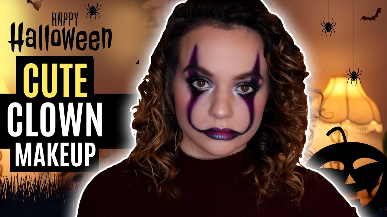 Cute Clown Makeup Tutorial For Halloween! - YouTube