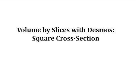 Volume By Slices Using Desmos:  Square Cross-Section