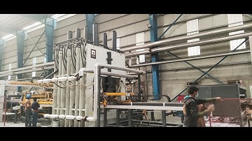 Vertical fully automatic cycle press line for melamine laminating on MDF, Particleboard, Chipboard