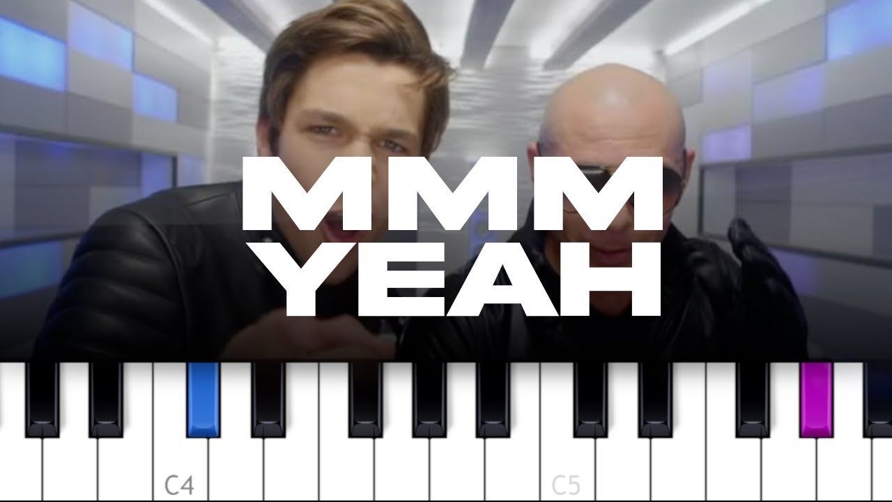Austin Mahone - Mmm Yeah ft Pitbull  (piano tutorial)