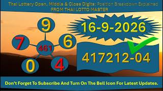 Thai Lottery Open, Middle & Close Digits: Position Breakdown Explained "THAI LOTTO MASTER"16-9-26 screenshot 2