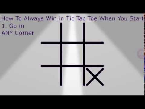 How to win on every game of tic tac toe!(Πώς να νικστε πάντα στο παιχνίδι της τρίλιζας!)