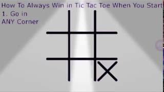 How to win on every game of tic tac toe!(Πώς να νικστε πάντα στο παιχνίδι της τρίλιζας!) screenshot 1