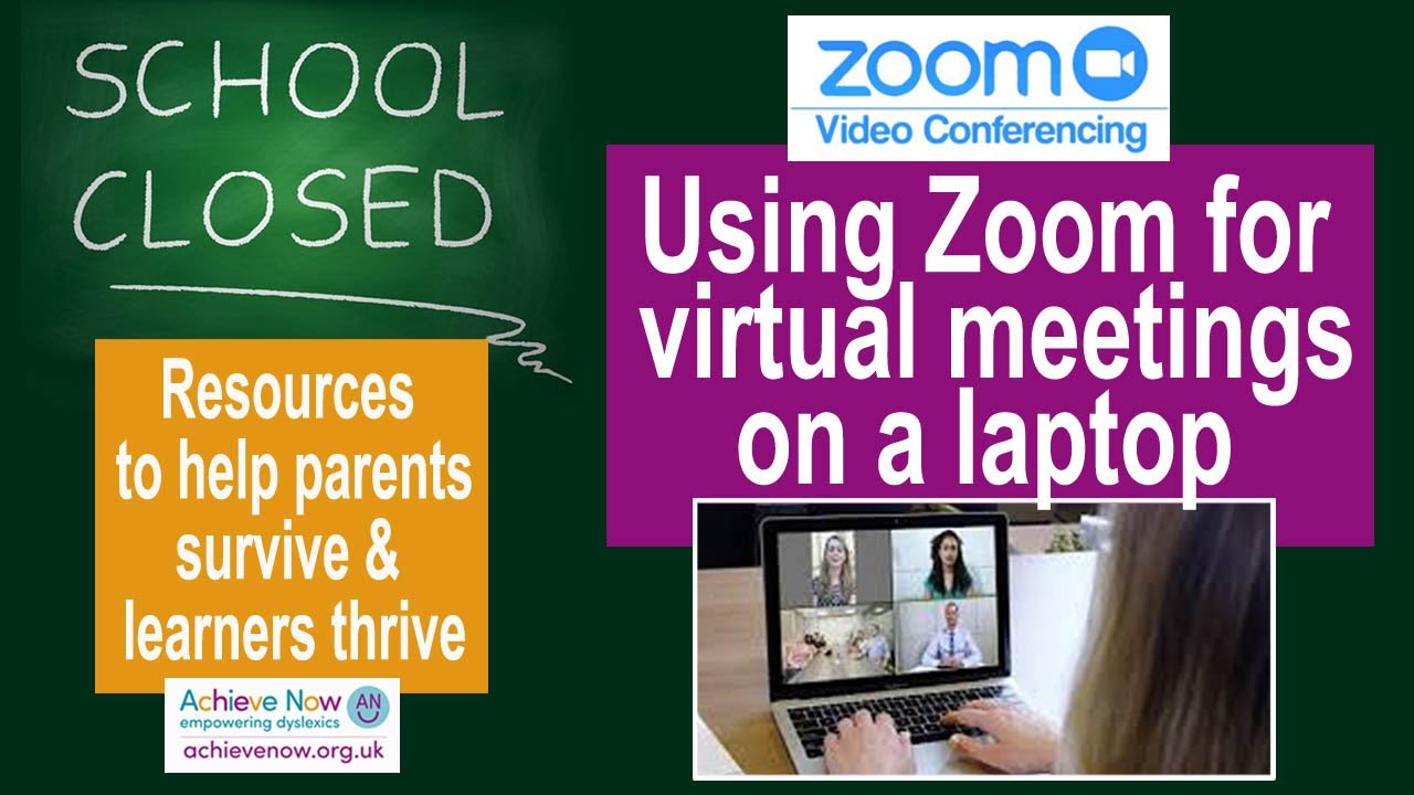 Using Zoom for virtual meetings on a laptop 