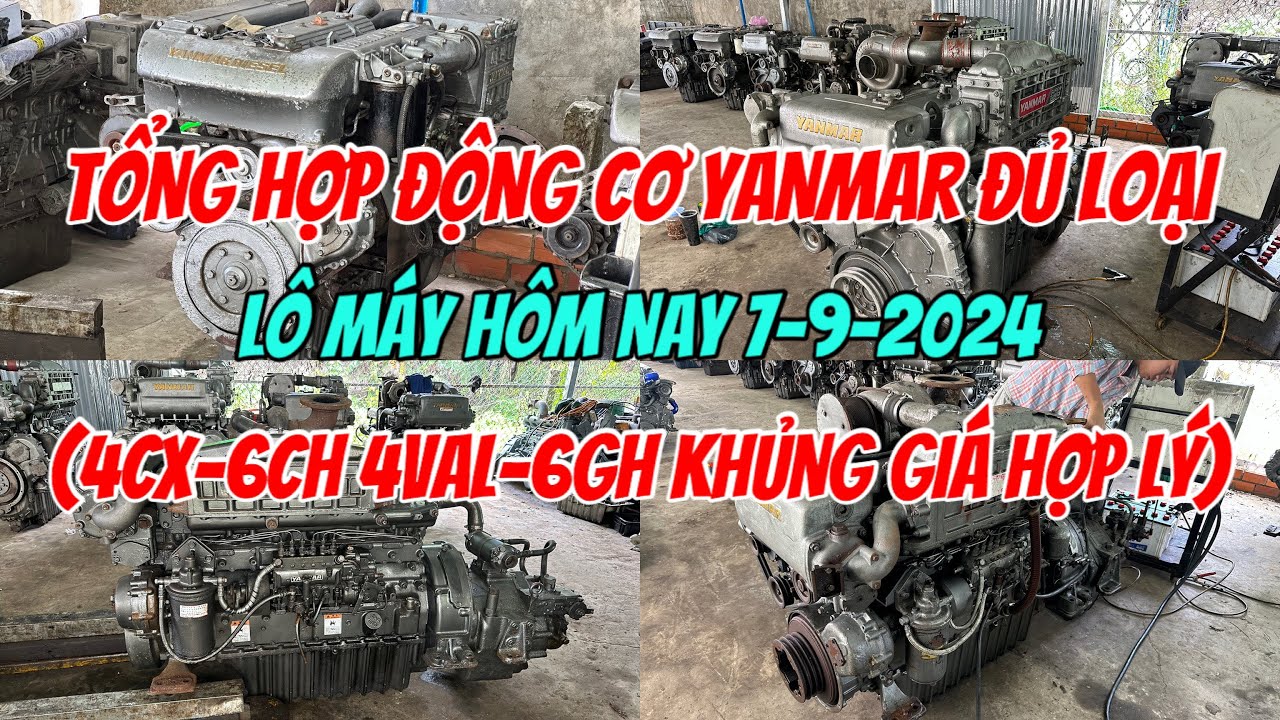 Bán Động Cơ Thủy Yanmar(6CH 155hp-230hp, 4Cx-4PH Turbo, 6GH Tải) 0987,179,765 Út| Tâm Vlog| Bán Ghe