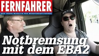 Notbremsassistent im Lkw | Notbremsung mit dem MAN EBA2