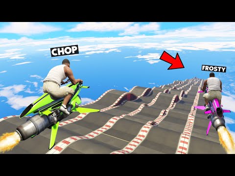 CHOP CHEATS AGAIN TO WIN THIS IMPOSSIBLE MEGA RAMP RACE GTA 5 - CHOP CHEATS AGAIN TO WIN THIS IMPOSSIBLE MEGA RAMP RACE GTA 5