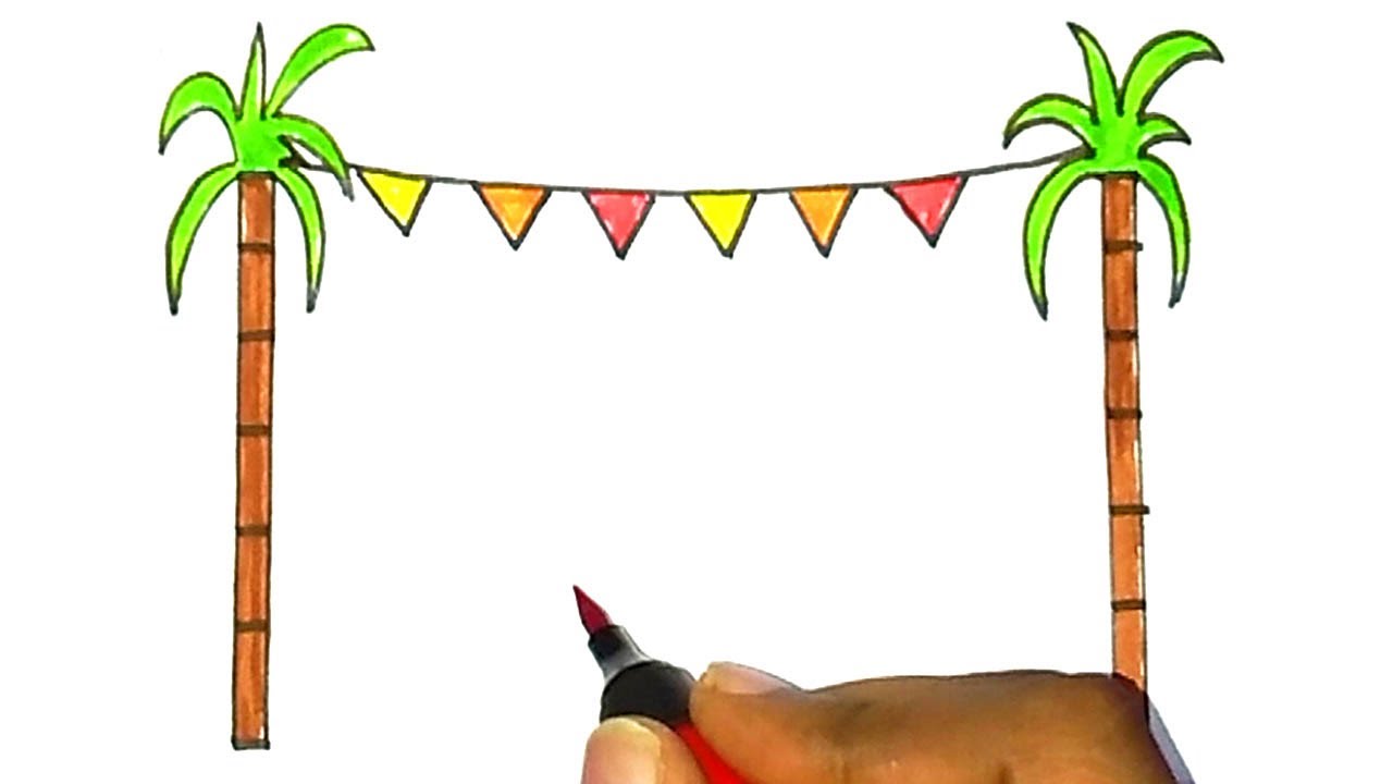 Pongal Special Drawing | Easy Pongal Decoration Pot Drawing
