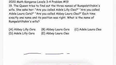 2020 Math Kangaroo Levels 3-4 Problem #19