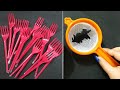 3 Home Decor Ideas Out of Plastic Spoons and Waste Tea Strainer - Home Decor Craft Using Waste