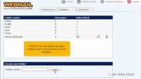 f How to create folders in RoundCube