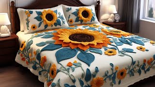 : Crochet floral bed sheet design Ideas 