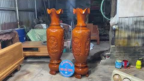 Cặp lục bình đục tứ quý 1m60 gỗ xà cừ.hàng đặt của A Đình ở Long An.chỉ 11 triệu