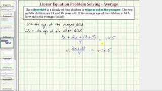 Ex: Find an Age Given An Average Age and Relationship Between Two Ages