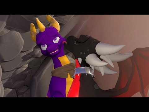 Cynder and Spyro in a Cave