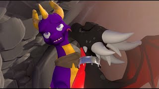 Cynder And Spyro In A Cave