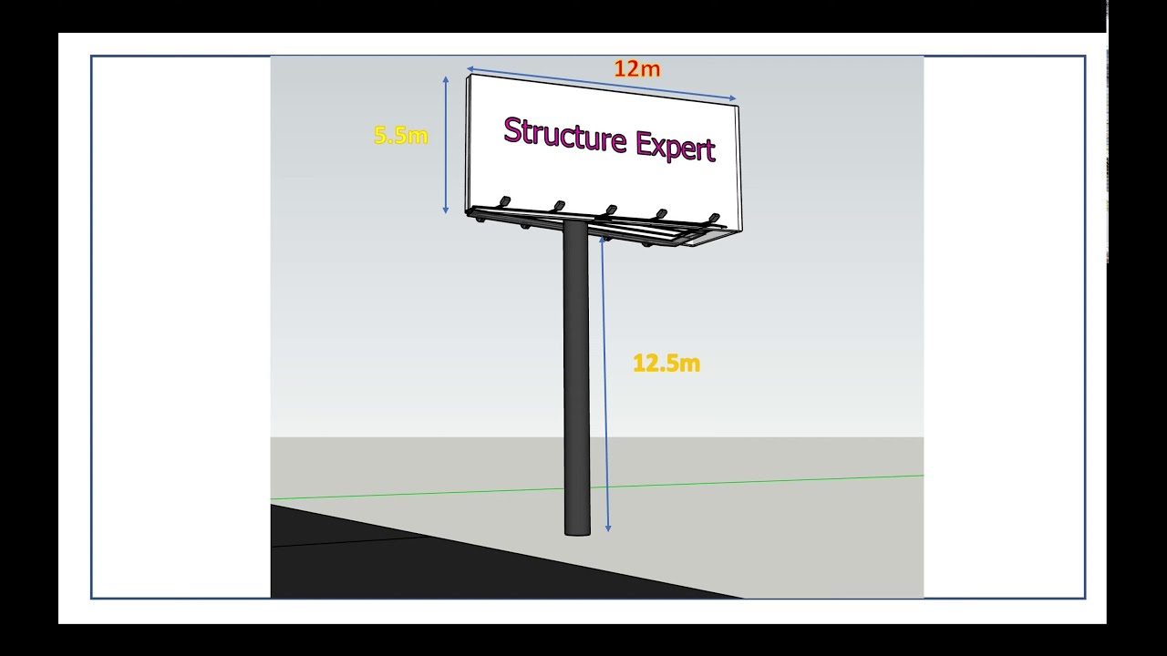 steel billboard advertising design in Dlubal RFEM part1