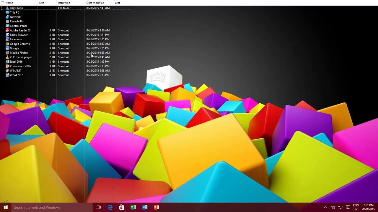 How To Change Desktop Icon View To List Or Details Microsoft Windows 
