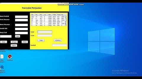 Hasil Output Pada Java Netbeans Program minuman Bonga Drink.