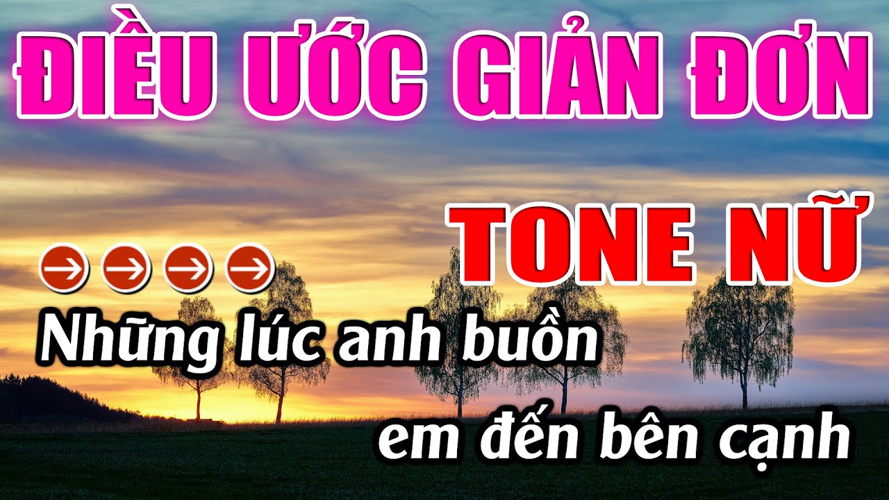 Điều Ước Giản Đơn Karaoke Tone Nữ ( Dm ) Karaoke Lâm Beat - Beat Mới