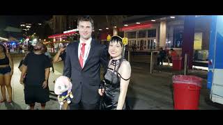 Anime Matsuri 2023 - Night Walkthrough of food truck alley (feat Denise Leigh) [4k Ultrawidescreen]