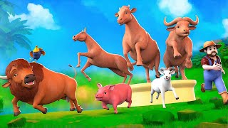 Magical Farm Diorama 🐮🐎🐃 Funny Cow, Horse & Buffalo Adventures