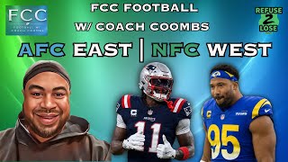 Coach Coombs Predicts Every AFC East & NFC West Team Record!  📱