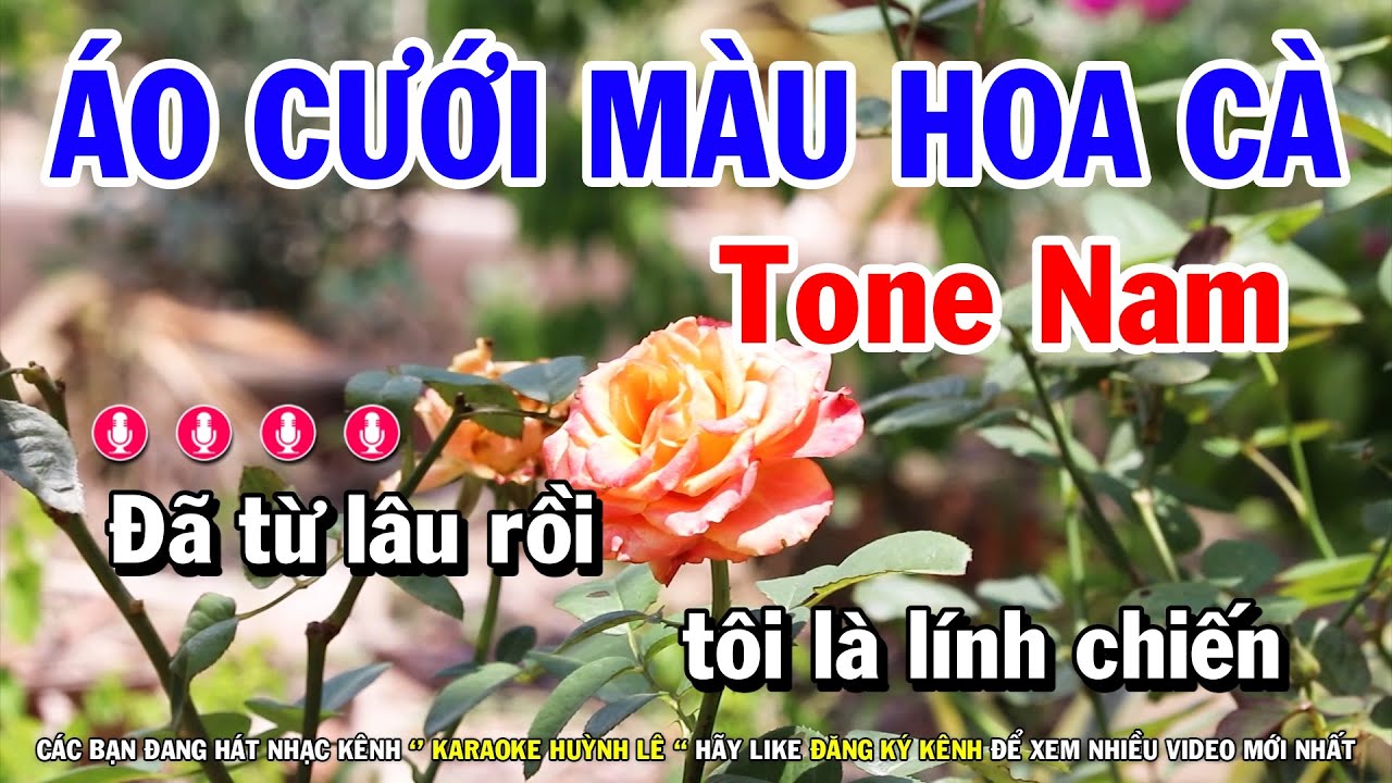 Karaoke Áo Cưới Màu Hoa Cà - Tone Nam Dễ Hát Nhạc Sống | Huỳnh Lê