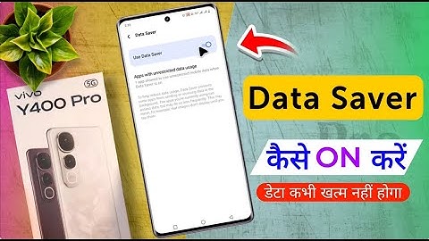 Vivo Y400 Pro: How to Turn On Data Saver / vivo y400 pro me Mobile Data Saving Kaise Kare