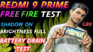 Redmi 9 prime Free Fire Test with battery drain, after 1 month of use, Helio G80 